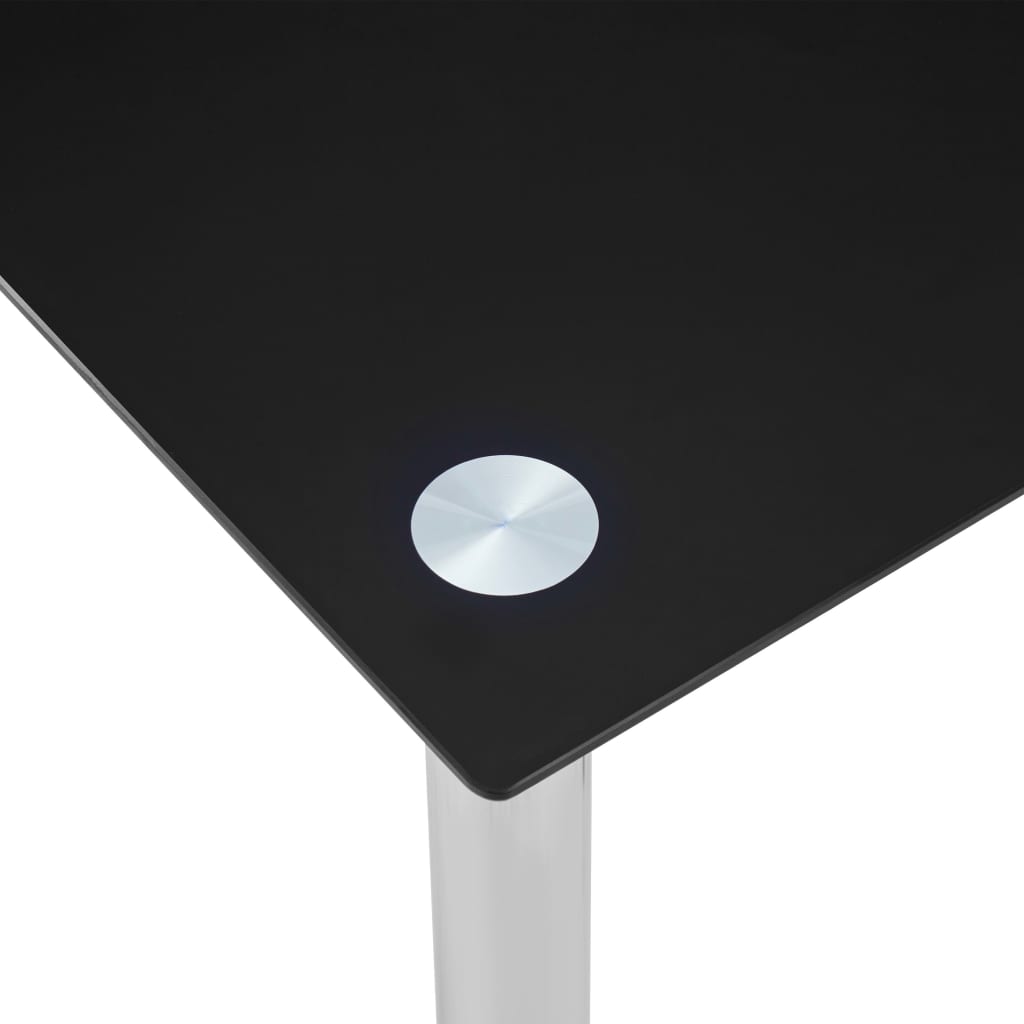 Mesa De Comedor De Vidrio Templado Negro 120x60x75 Cm_2