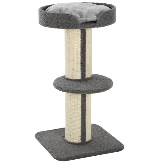 Pawhut Árbol Rascador Para Gatos Altura 91 Cm De 3 Niveles 45x45x91cm Gris_0