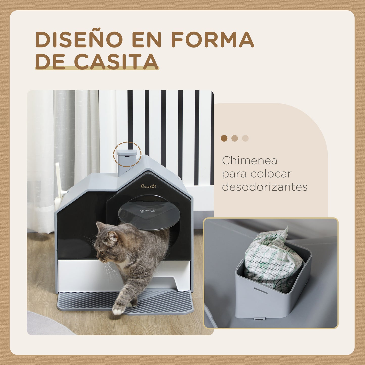 Pawhut Conjunto De 1 Árbol Rascador Para Gatos Y 1 Arenero Cubierto Para Gatos_5