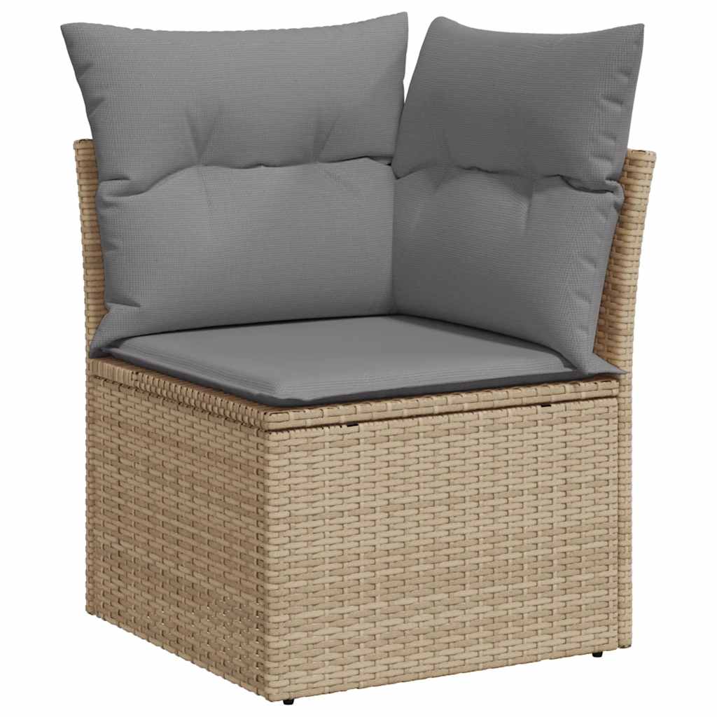 Set Sofás De Jardín 7 Piezas Y Cojines Ratán Sintético Beige / Vetonek_2
