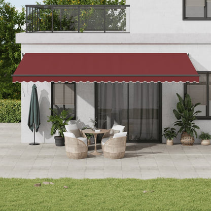 Toldo Retráctil Manual Con Luces Led Burdeos 600x350 Cm_1