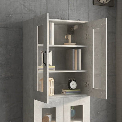 Armario Colgante De Pared Gris Hormigón 69,5x34x90 Cm / Vetonek_4