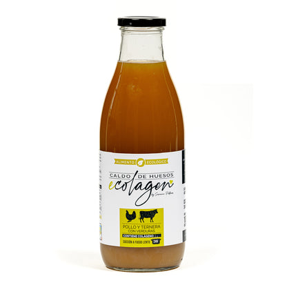 Caldo Huesos de Pollo y Ternera con verduras ecológico Ecolagen 1L