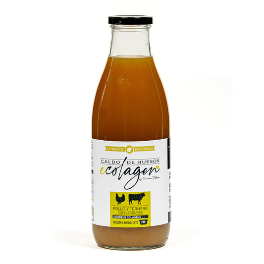 Caldo Huesos de Pollo y Ternera con verduras ecológico Ecolagen 1L