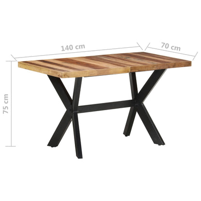 Mesa De Comedor De Madera Acacia Acabado Miel 140x70x75 Cm_4