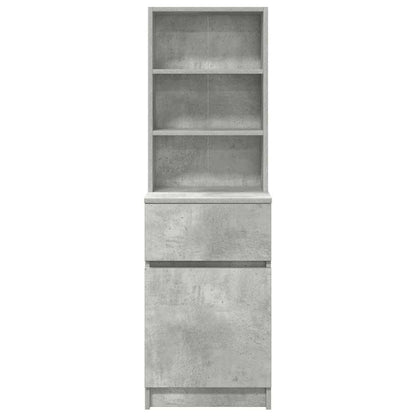Mesilla De Noche Gris Hormigón 39x35x125cm Madera De Ingeniería_4