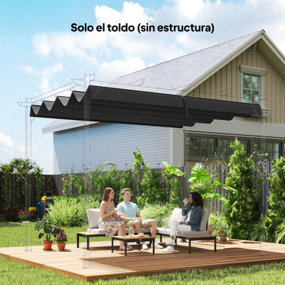 Outsunny Techo De Pérgola Retráctil 3x2,5 M Para Marco De Pérgola De 2,85x2 M_1