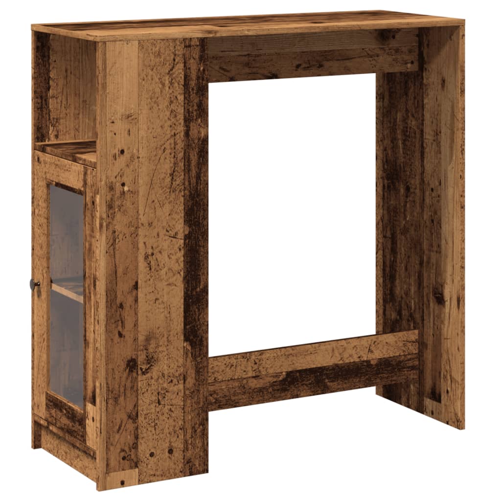 Mesa Alta Con Estantes Madera Envejecida 101x40x103,5 Cm_0