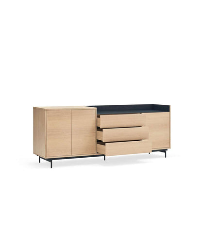 Mueble Aparador Para Comedor Modelo Valley 3 Puertas 3 Cajones Acabado Roble/azul Oscuro,_3