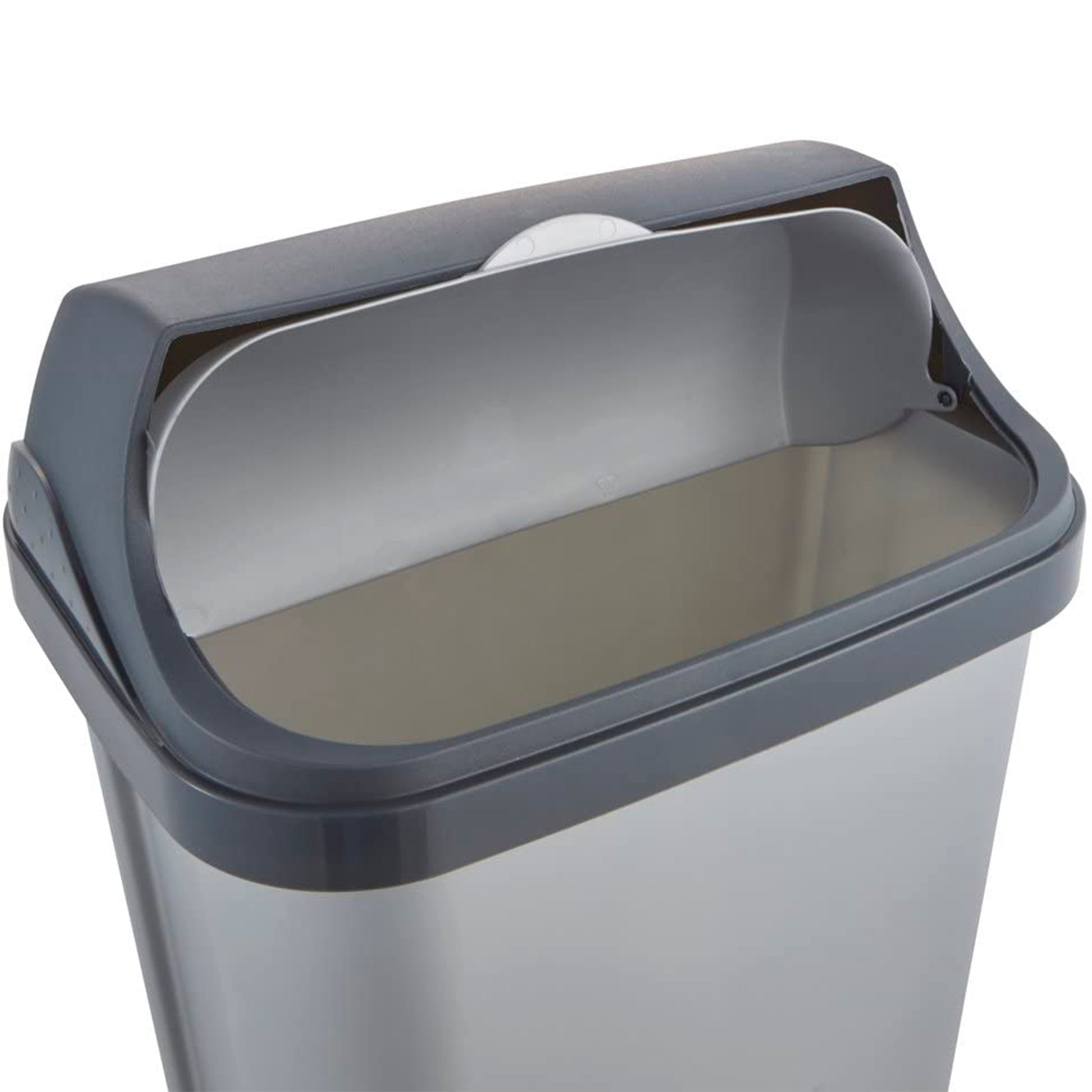 Cubo De Basura Con Tapa Deslizante, 25 L, Rasmus, Plateado
