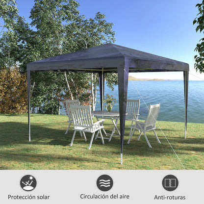 Outsunny Carpa Desmontable 3x3 M Con 4 Orificios De Drenaje Y Marco De Metal_3