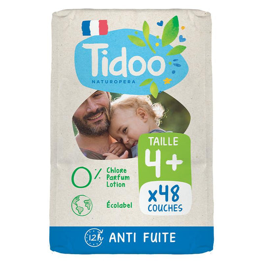 Pañales T4+ Maxi Plus (9/20 kg) Tidoo, 48 unidades