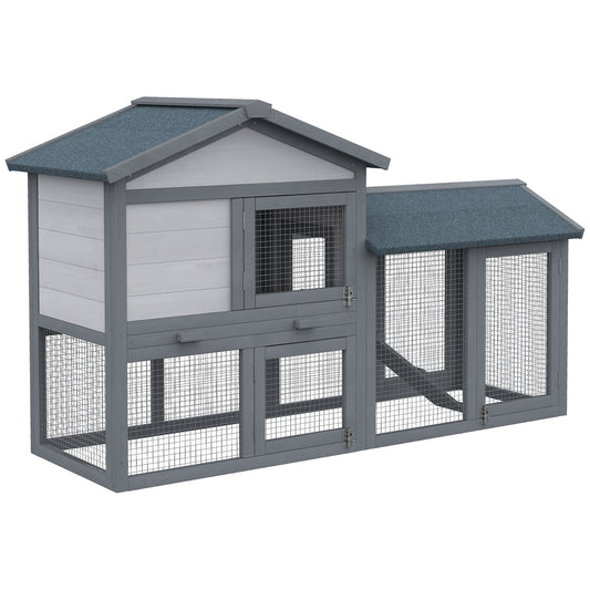 Pawhut Conejera Madera De Exterior Jaula Para Conejo Cobaya Y Animales Pequeños_0