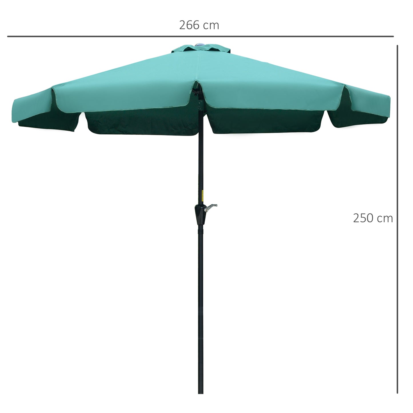 Outsunny Sombrilla De Jardín De Aluminio Ø266x248,5 Cm Con Ángulo Ajustable_2