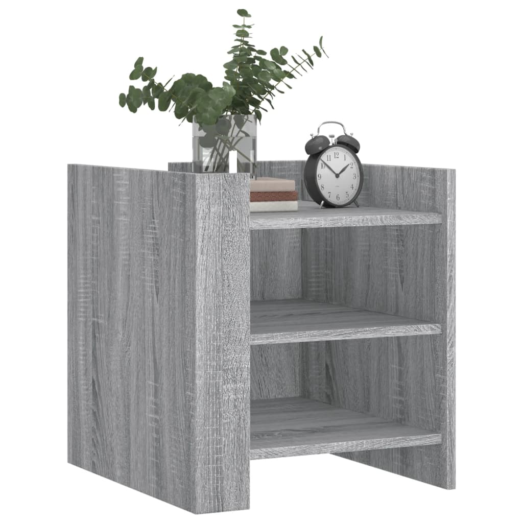 Mesita De Noche Madera De Ingeniería Gris Sonoma 45x50x50 Cm_1