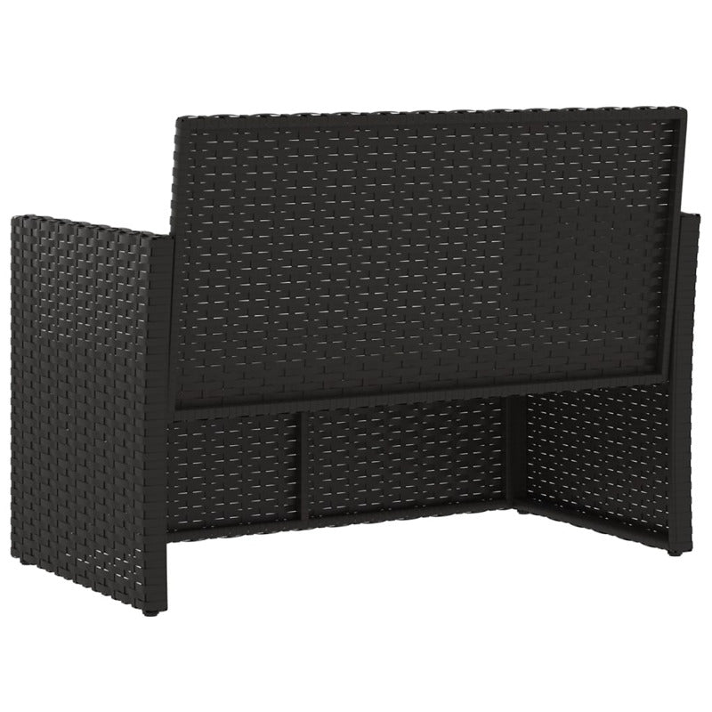 Vidaxl Banco De Jardín Con Cojines Ratán Sintético Negro 105 Cm_5