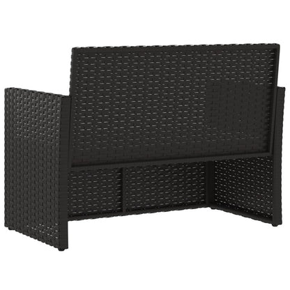 Vidaxl Banco De Jardín Con Cojines Ratán Sintético Negro 105 Cm_5