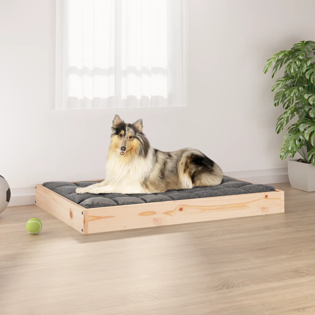 Cama Para Perros Madera Maciza De Pino 91,5x64x9 Cm / Vetonek_4