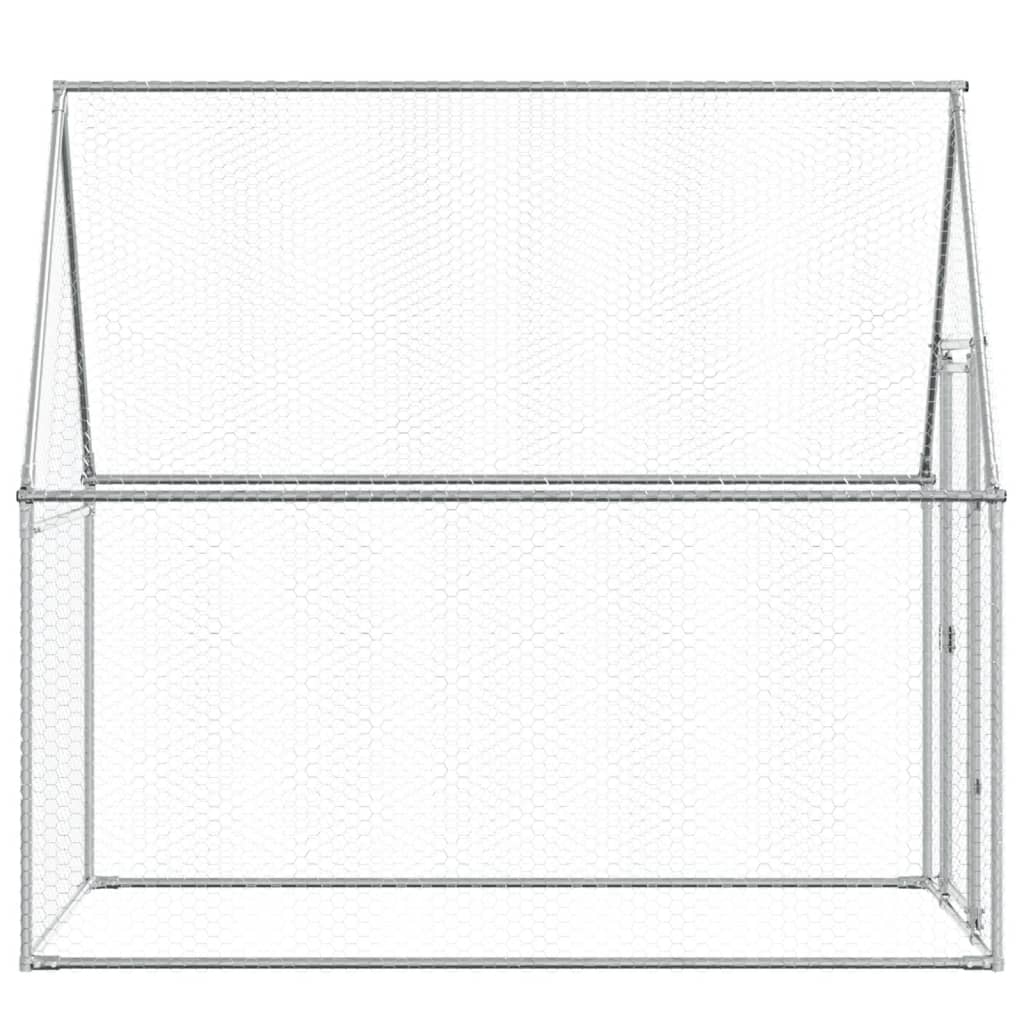 Vidaxl Jaula Para Gallinas Acero Galvanizado Plateado 200x100x190 Cm_5