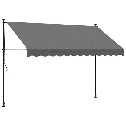 Toldo Retráctil De Tela Y Acero Gris Antracita 300x150 Cm_0