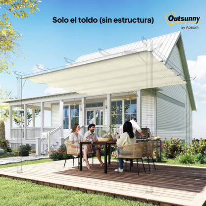 Outsunny Techo De Pérgola Retráctil 3x2,5 M Para Marco De Pérgola De 2,85x2 M_3