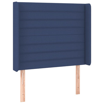 Cama Box Spring Colchón Y Luces Led Tela Azul 100x200 Cm / Vetonek_5
