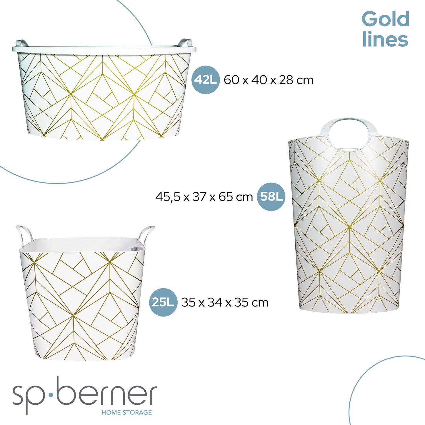 Life Story Cesto De Colada Hamper 58l Gold Lines_2