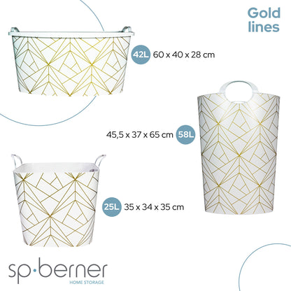 Life Story Cesto De Colada Hamper 58l Gold Lines_2