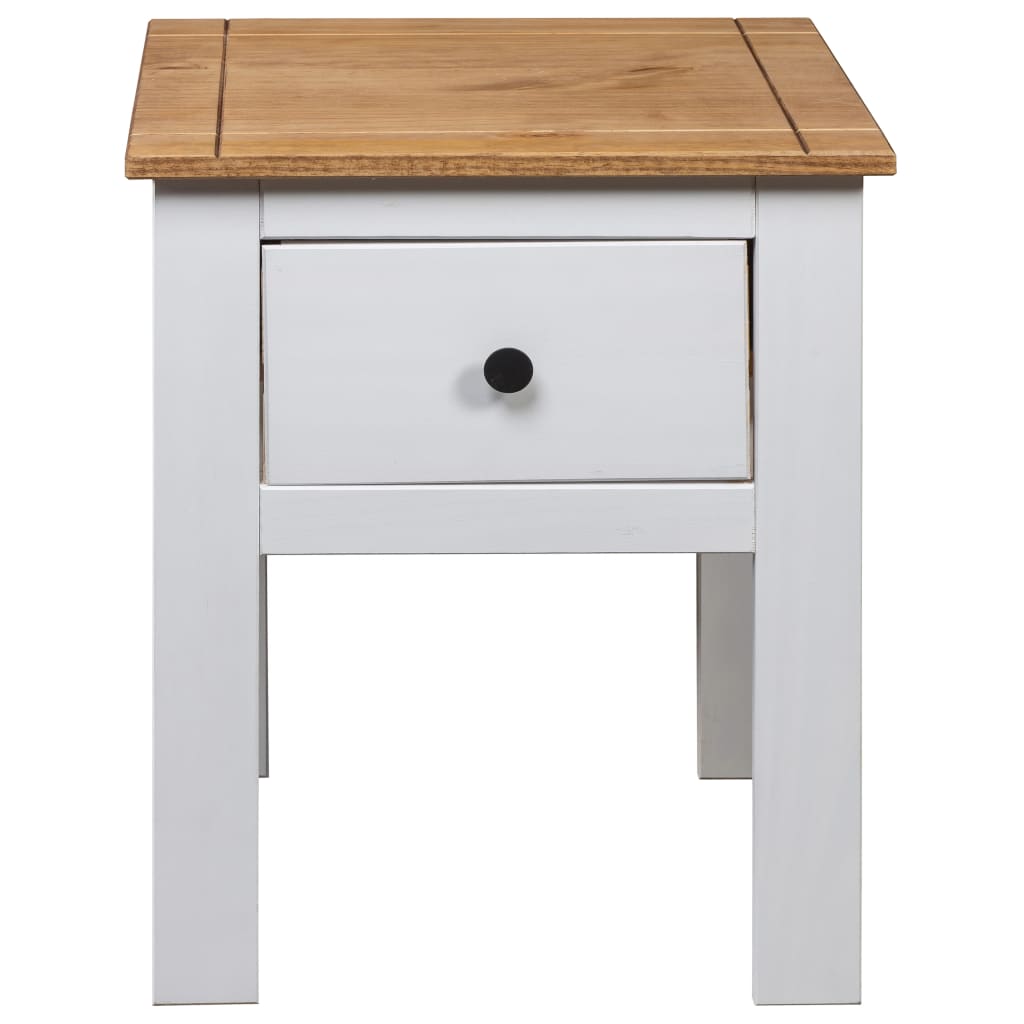 Mesita De Noche Madera Maciza Pino Panamá Blanco 46x40x57 Cm_4