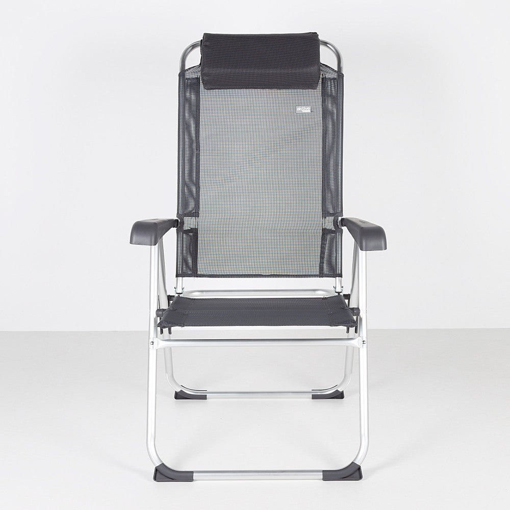 Silla Plegable Camping Multiposición Gris Oscuro C/cojín Aktive_1