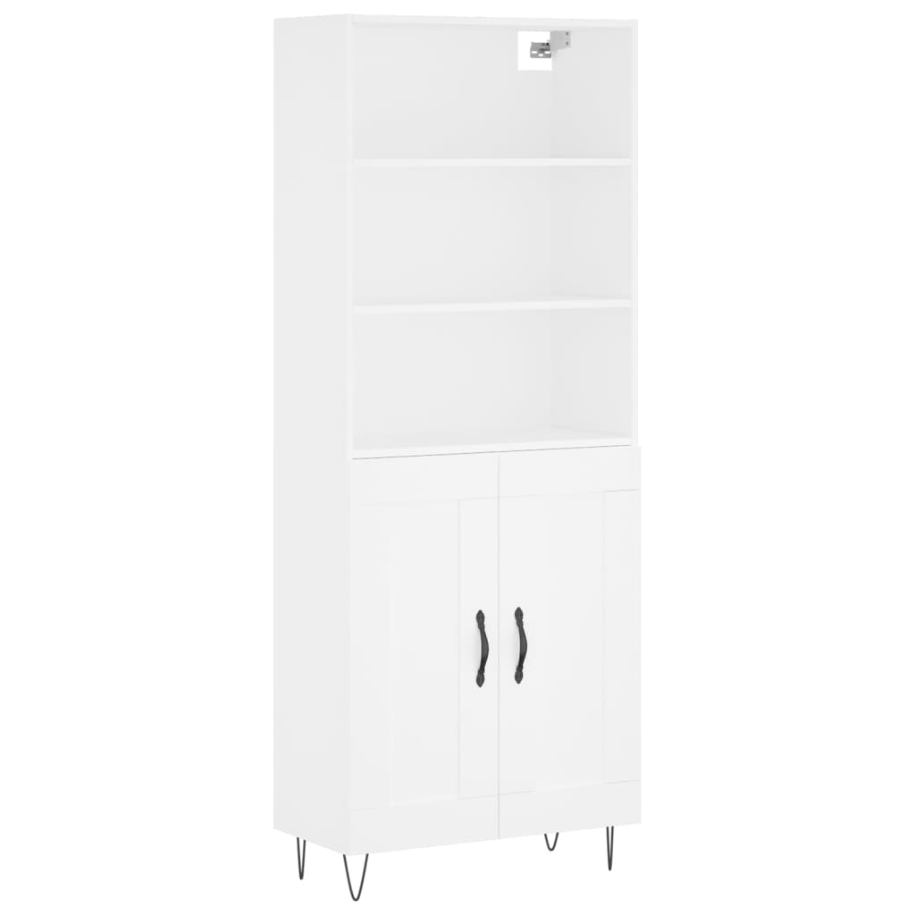 Aparador Alto Madera Contrachapada Blanco 69,5x34x180 Cm_1
