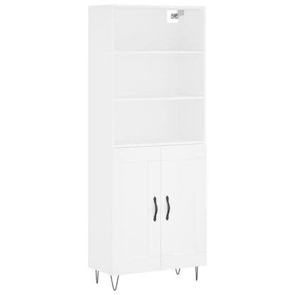 Aparador Alto Madera Contrachapada Blanco 69,5x34x180 Cm_1
