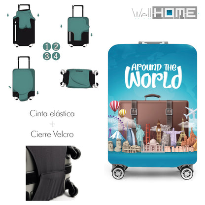Set De Maleta 64x45x28cm Con Funda Protectora'around The World'_2