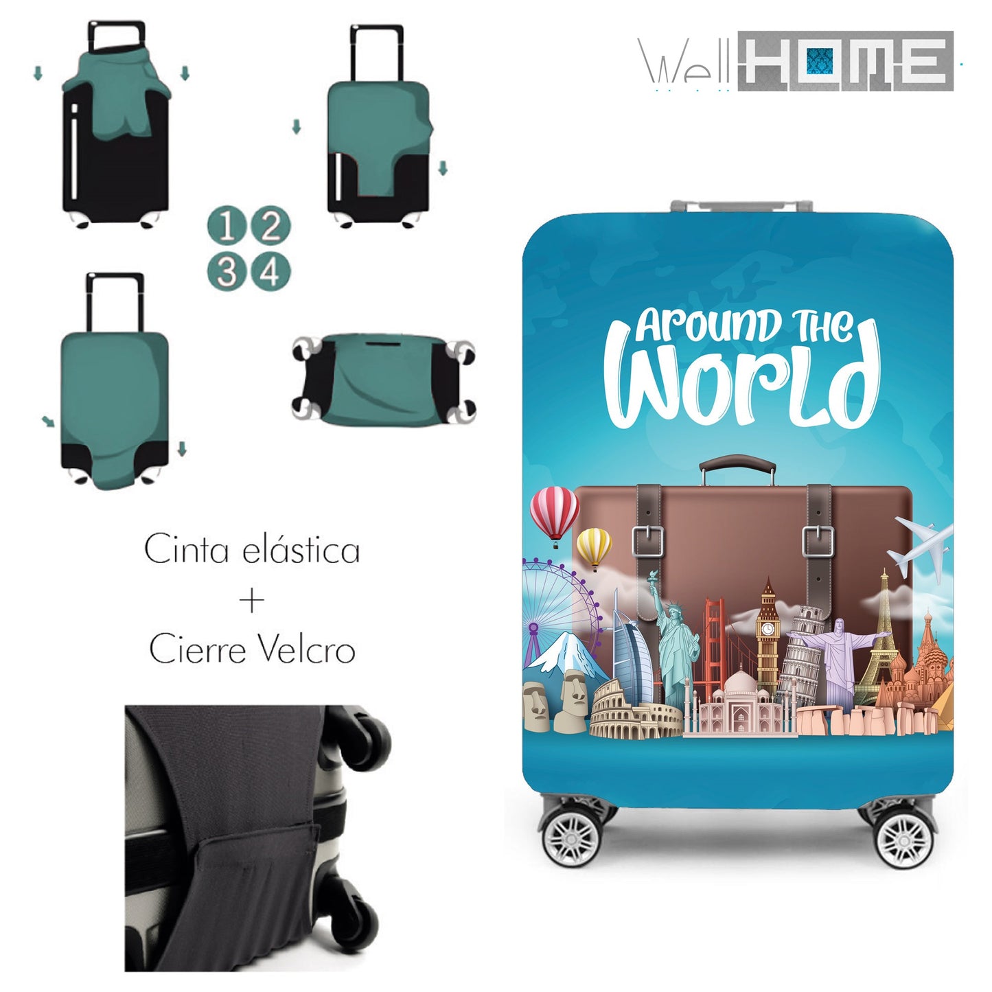 Set De 2 Maletas Trolleys Con Funda Protectora'around The World'_2