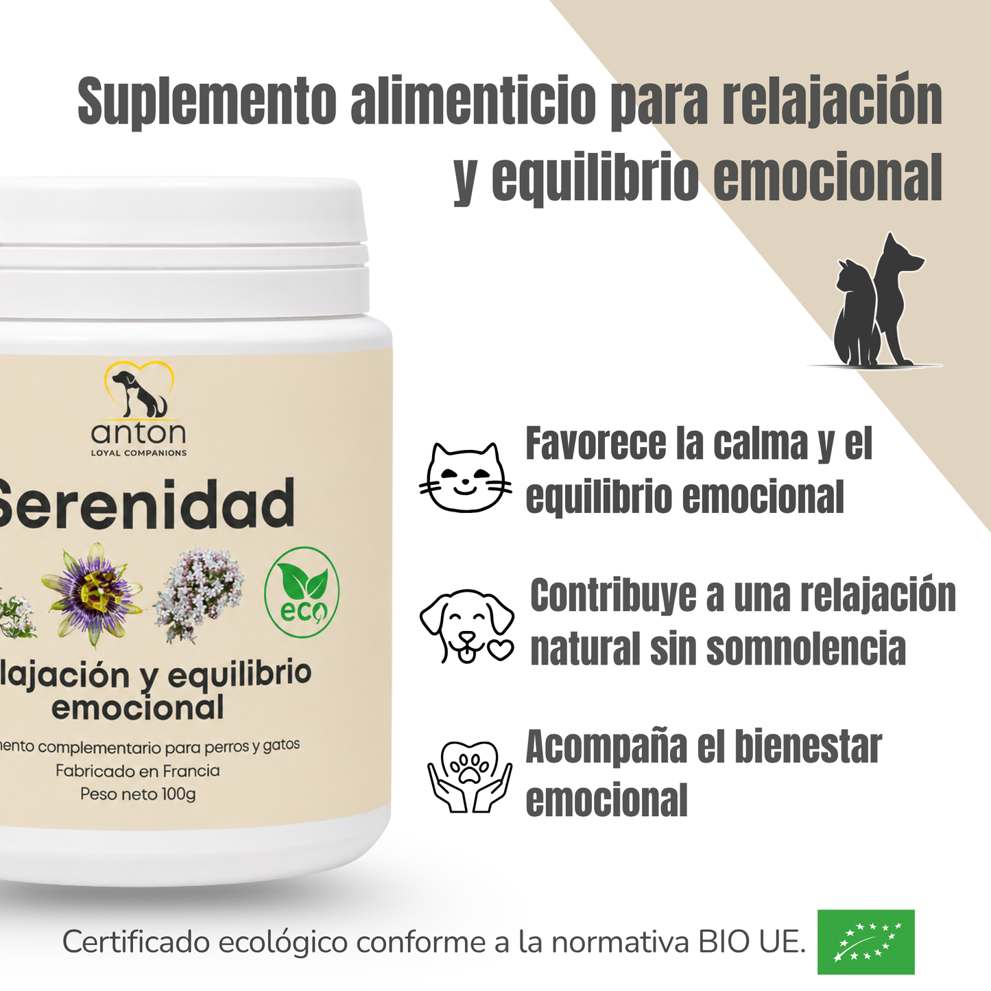 Antiestrés natural para perros y gatos – Serenidad ECO – 100 g_1