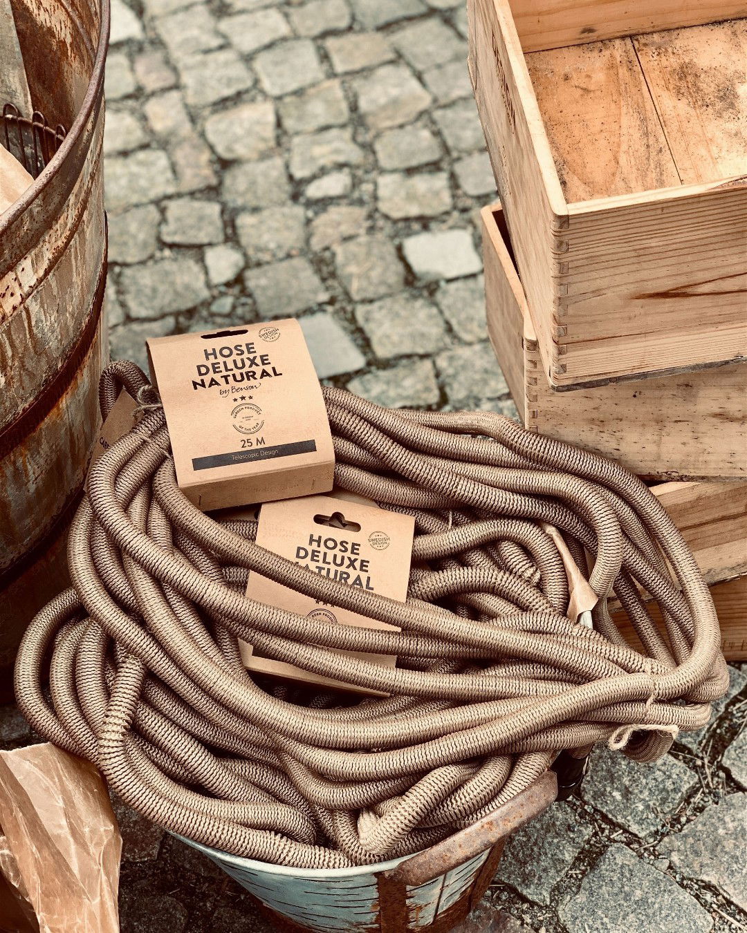 Manguera De Riego Deluxe - Arena, 15 M, Tejido, Látex, Se Expande Con El Agua._4