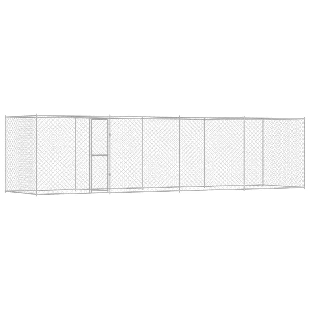 Jaula Para Perro Plateado 800 X 200 X 200 Cm Acero Galvanizado_0