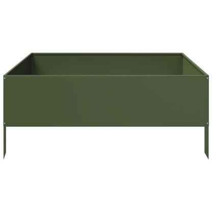 Arriate De Acero Verde Oliva 100x100x41 Cm_3