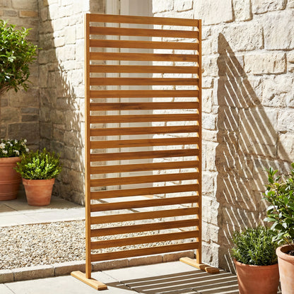 Outsunny Biombo De Madera 170x80 Cm Biombo Separador De Ambientes Marrón_1
