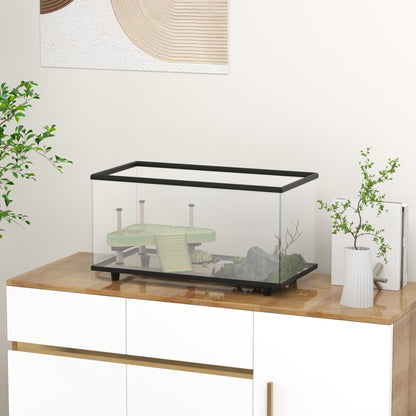 Pawhut Acuario Para Tortugas 50l Con Plataforma Rampa Termómetro 60x30x32 Cm_1