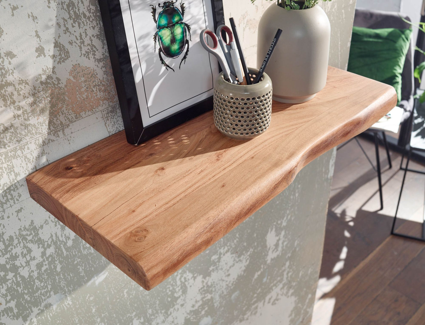 Estantería De Pared 40 Cm En Madera Maciza De Acacia_4