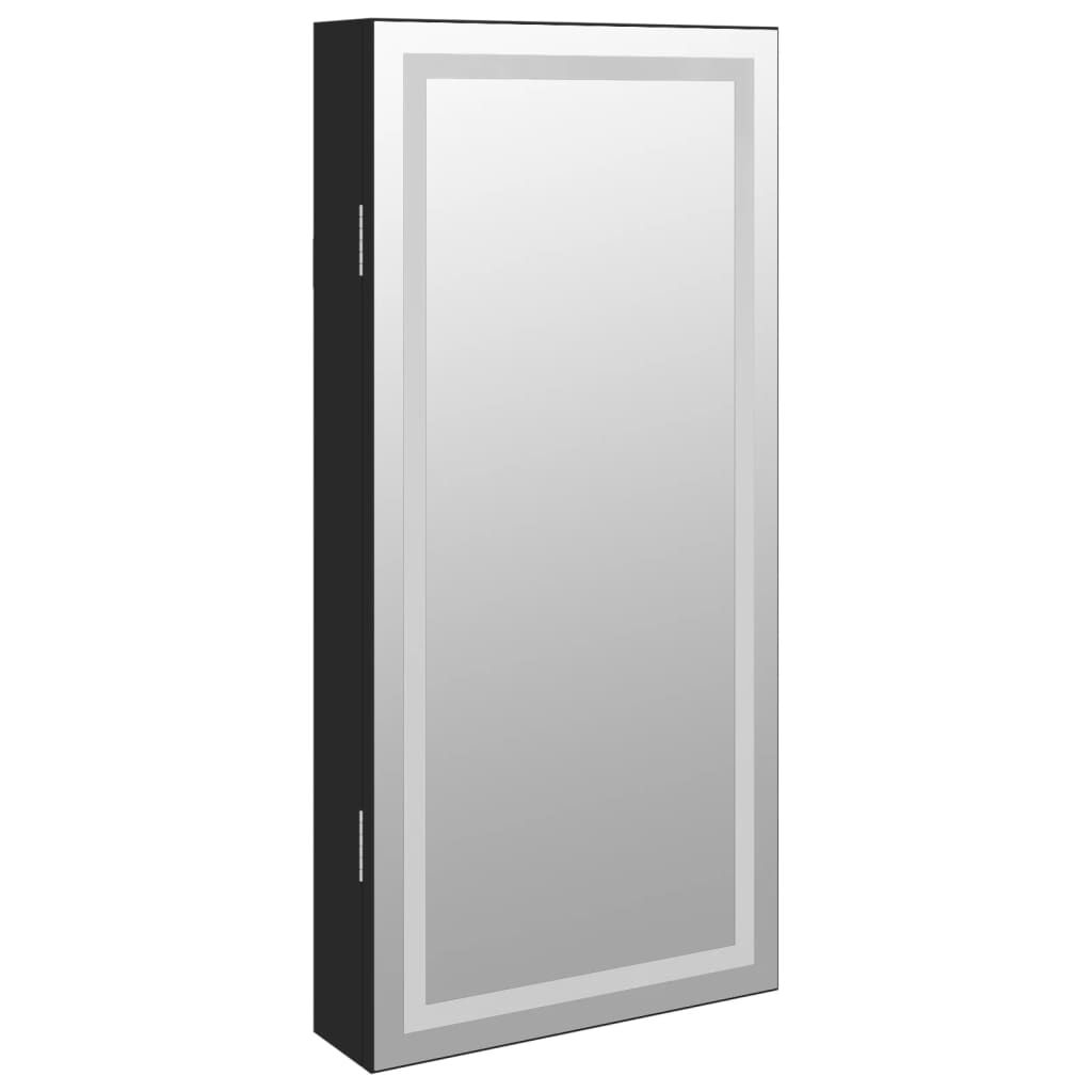 Vidaxl Espejo Con Joyero Y Luces Led Para Pared Negro_3
