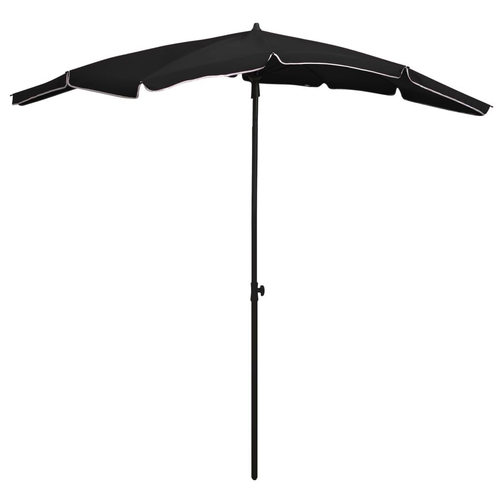 Vidaxl Sombrilla De Jardín Con Palo Negro 200x130 Cm_0