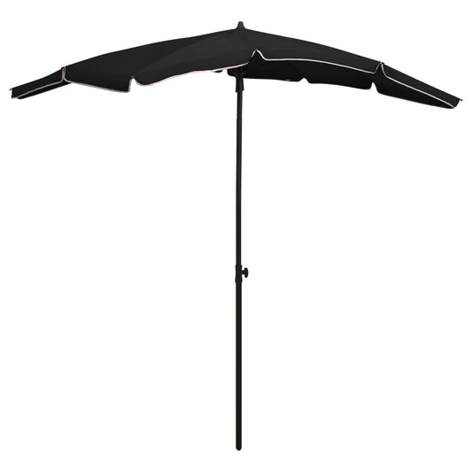 Vidaxl Sombrilla De Jardín Con Palo Negro 200x130 Cm_0