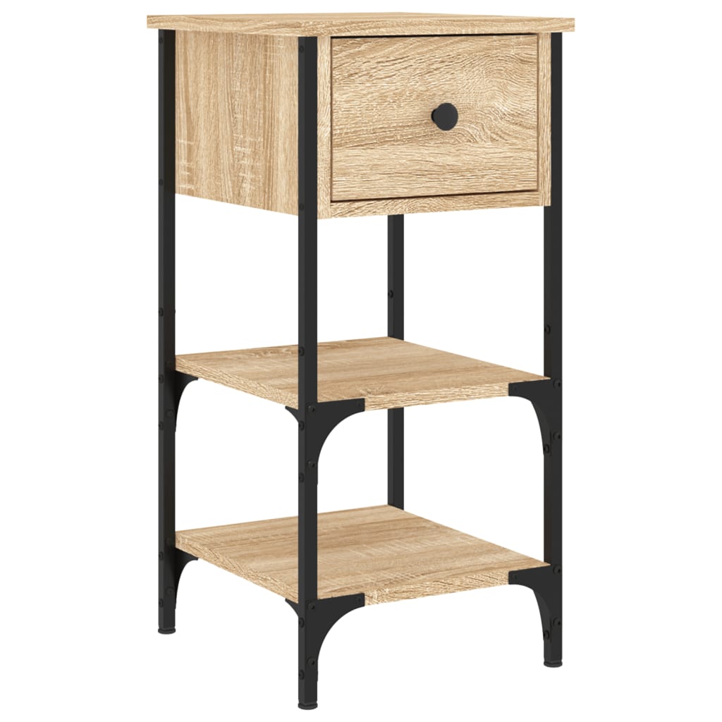 Mesita De Noche Madera De Ingeniería Roble Sonoma 34x36x70 Cm_0