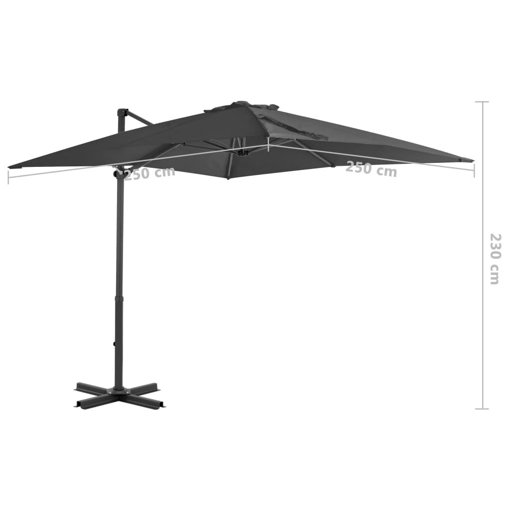 Vidaxl Sombrilla Jardín Voladiza Palo De Aluminio Antracita 250x250 Cm_2