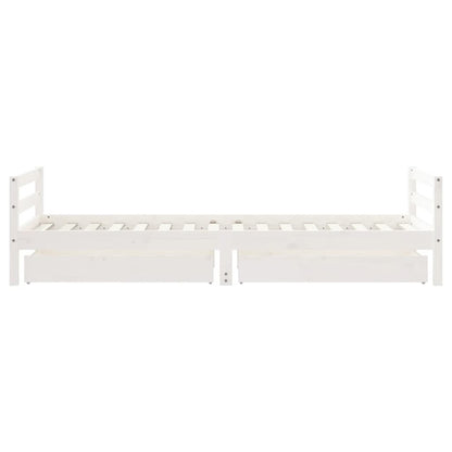 Vidaxl Estructura Cama Niños Con Cajones Madera Pino Blanco 90x200 Cm_5