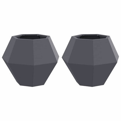 Jardinera 2 Pcs Antracita 50 X 50 X 40 Cm Acero_0