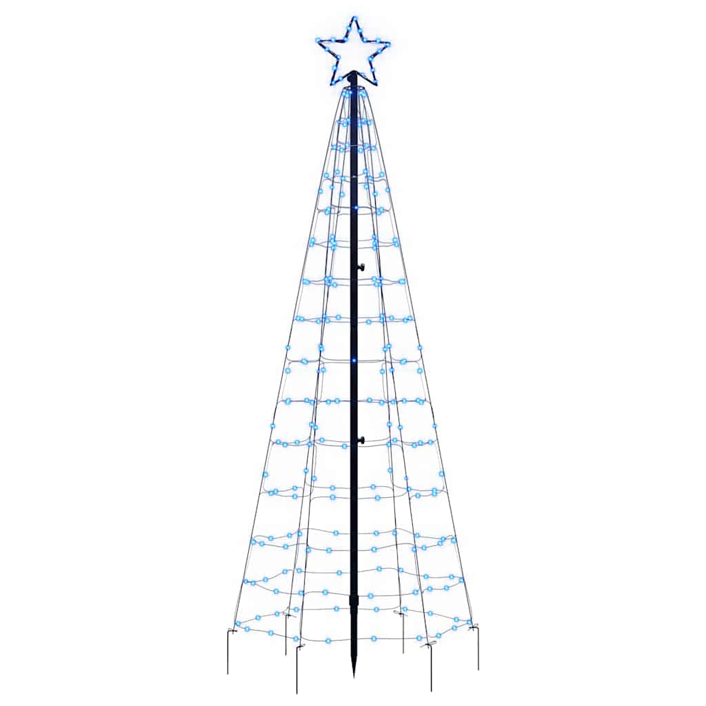 Vidaxl Árbol De Navidad Led Con Estacas 220 Leds Azul 180 Cm_3