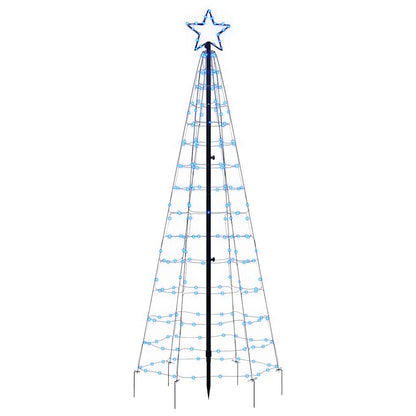 Vidaxl Árbol De Navidad Led Con Estacas 220 Leds Azul 180 Cm_3